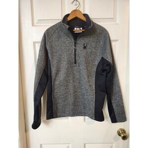 New without tag men's Spyder quarter zip Outbound grey and black jacket Small